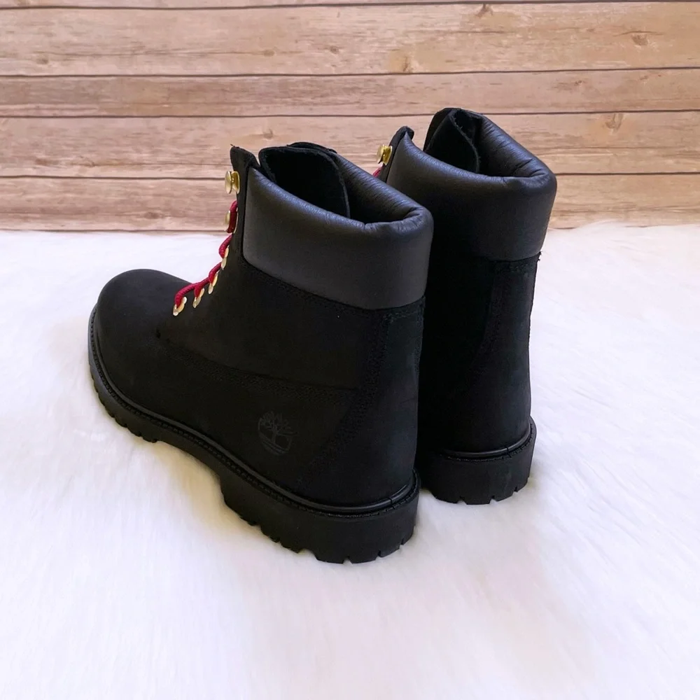 Timberland Women’s Heritage 6 Inch Waterproof Black Boots - Picture 2 of 7